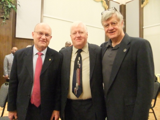 Col. Lawrence Wilkerson with AANW members Hal Spake and Nathaniel Batchelder.